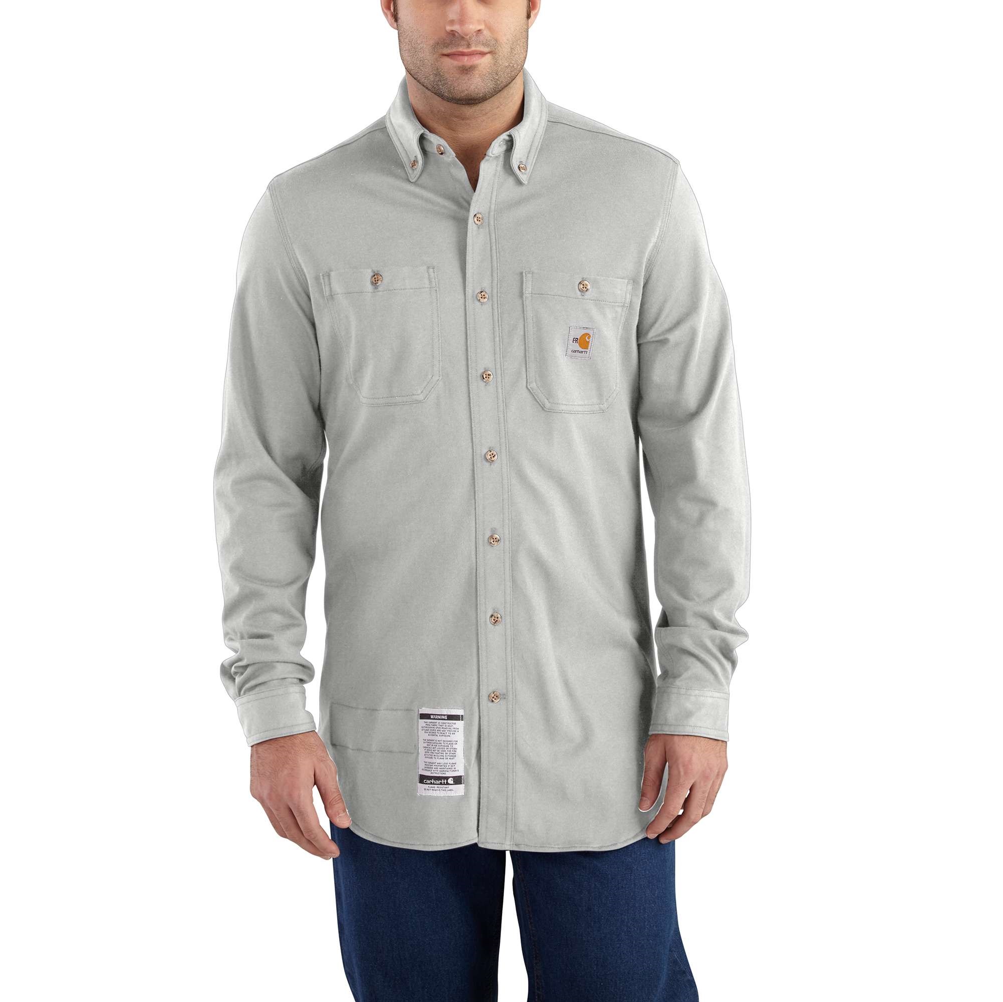 Carhartt Force Cotton Hybrid Shirt in Light Gray